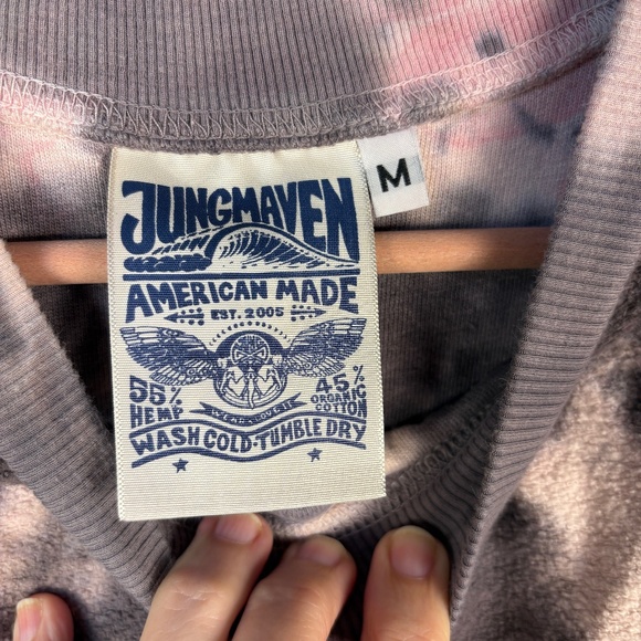 Jungmaven Women ShortSleeve Hemp Sweatshirt Sz M Tie Dye Organic Sustainable USA - Picture 3 of 7